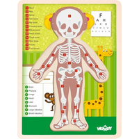 WOODY Obojstranné puzzle Ľudské telo - Dievča (anglicky)