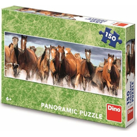 DINO Panoramatické puzzle Kone vo vode 150 dielikov