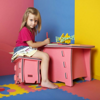 MALÝ GÉNIUS Puzzle stolček ružový