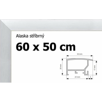 BFHM Alaska hliníkový rám na puzzle 60x50cm - strieborný