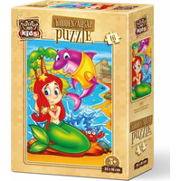 ART PUZZLE Drevené puzzle Morská panna a jej priatelia 16 dielikov