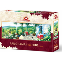 ART PUZZLE Panoramatické puzzle Hosť na verande 1000 dielikov