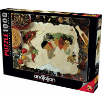 ANATOLIAN Puzzle Mapa sveta z korenia 1000 dielikov