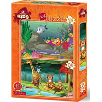 ART PUZZLE Puzzle Pod morom a divoké zvieratká 24+35 dielikov