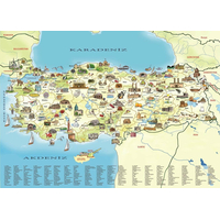ART PUZZLE Puzzle Turecko: Kultúrna mapa 260 dielikov