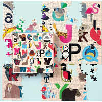 MUDPUPPY Štvorcové puzzle Zvieratá od A do Z 500 dielikov