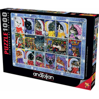 ANATOLIAN Puzzle Mačacie vianočné známky 1000 dielikov