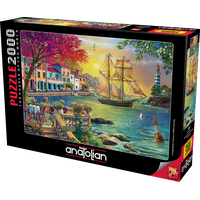 ANATOLIAN Puzzle Krásny západ slnka nad prístavom 2000 dielikov