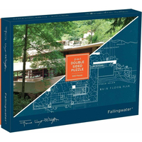 GALISON Obojstranné puzzle Frank Lloyd Wright Fallingwater 500 dielikov