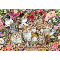 FALCON Puzzle Mačky medzi kvetmi 1000 dielikov
