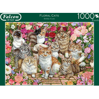 FALCON Puzzle Mačky medzi kvetmi 1000 dielikov