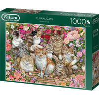 FALCON Puzzle Mačky medzi kvetmi 1000 dielikov