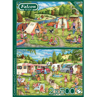 FALCON Puzzle Táborenie a kempovanie 2x500 dielikov