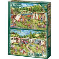 FALCON Puzzle Táborenie a kempovanie 2x500 dielikov