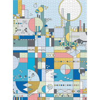 GALISON Metalické puzzle Frank Lloyd Wright: Mesto pri mori 1000 dielikov