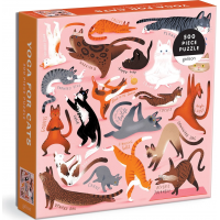 GALISON Štvorcové puzzle Jóga pre mačky 500 dielikov