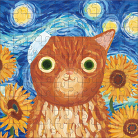 MUDPUPPY Puzzle v plechovke Artsy Cats: Vincat Van Gogh 100 dielikov