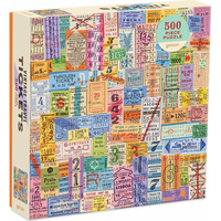 GALISON Štvorcové puzzle Staré cestovné lístky 500 dielikov