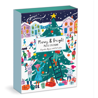 GALISON Puzzle Adventný kalendár: Veselé a trblietavé 12x80 dielikov