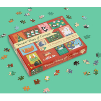 CHRONICLE BOOKS Sada 12 puzzle Dvanásť dní Mačkonoc 576 dielikov