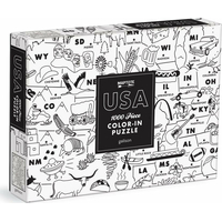 GALISON Vyfarbovacie puzzle Maptote: USA 1000 dielikov