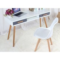 Dizajnová stolička VEYRON - biela + sivý podsedák