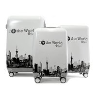 Moderní cestovní kufry WORLD - bílé