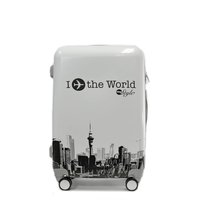 Moderní cestovní kufry WORLD - bílé