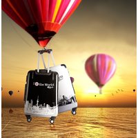 Moderní cestovní kufry WORLD - bílé