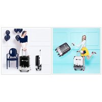 Moderní cestovní kufry WORLD - bílé