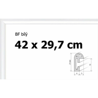 BFHM Plastový rám na puzzle 42x29, 7cm A3 - biely