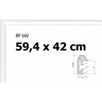 BFHM Plastový rám na puzzle 59,4 x42cm A2 - biely