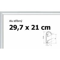 BFHM Hliníkový rám 29,7x21cm A4 - strieborný