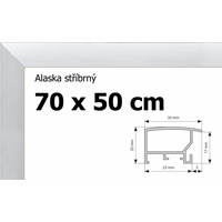 BFHM Alaska hliníkový rám na puzzle 70x50cm - strieborný