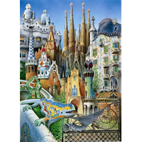 EDUCA Miniatúrne puzzle Koláž z diela A.Gaudí 1000 dielikov