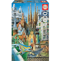 EDUCA Miniatúrne puzzle Koláž z diela A.Gaudí 1000 dielikov
