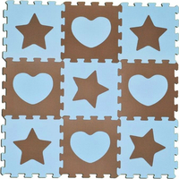 SUN TA TOYS Penové puzzle Hviezdy a srdce modré S4 (30x30)