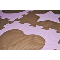 SUN TA TOYS Penové puzzle Hviezdy a srdce ružové S4 (30x30)