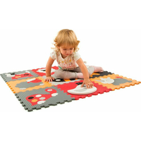 BABY GREAT Penové puzzle Zvieratá šedá-červená SX (30x30)