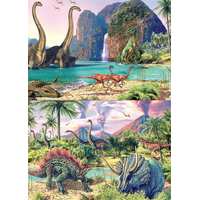 EDUCA Puzzle Panorama Dinosaurie svet 2x100 dielikov