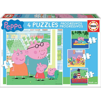 EDUCA Puzzle Prasiatko Pepina 4v1 (6,9,12,16 dielikov)