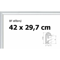 BFHM Plastový rám na puzzle 42x29, 7cm A3 - strieborný