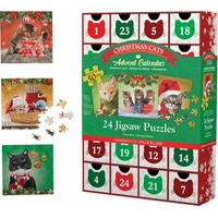 EUROGRAPHICS Puzzle Adventný kalendár: Vianočné mačky 24x50 dielikov