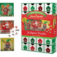 EUROGRAPHICS Puzzle Adventný kalendár: Vianočné psíky 24x50 dielikov