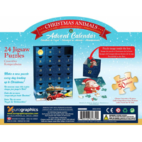EUROGRAPHICS Puzzle Adventný kalendár: Vianočné zvieratká 24x50 dielikov