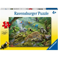 RAVENSBURGER Puzzle Zvieratá v dažďovom pralese 60 dielikov