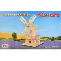 WOODEN TOY , WCK 3D puzzle Holandský veterný mlyn