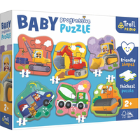 TREFL Baby puzzle Na stavenisku 6v1 (2-6 dielikov)