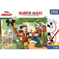 TREFL Obojstranné puzzle Mickeyho klbík SUPER MAXI 24 dielikov