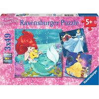 RAVENSBURGER Puzzle Disney princeznej: Dobrodružstvo 3x49 dielikov